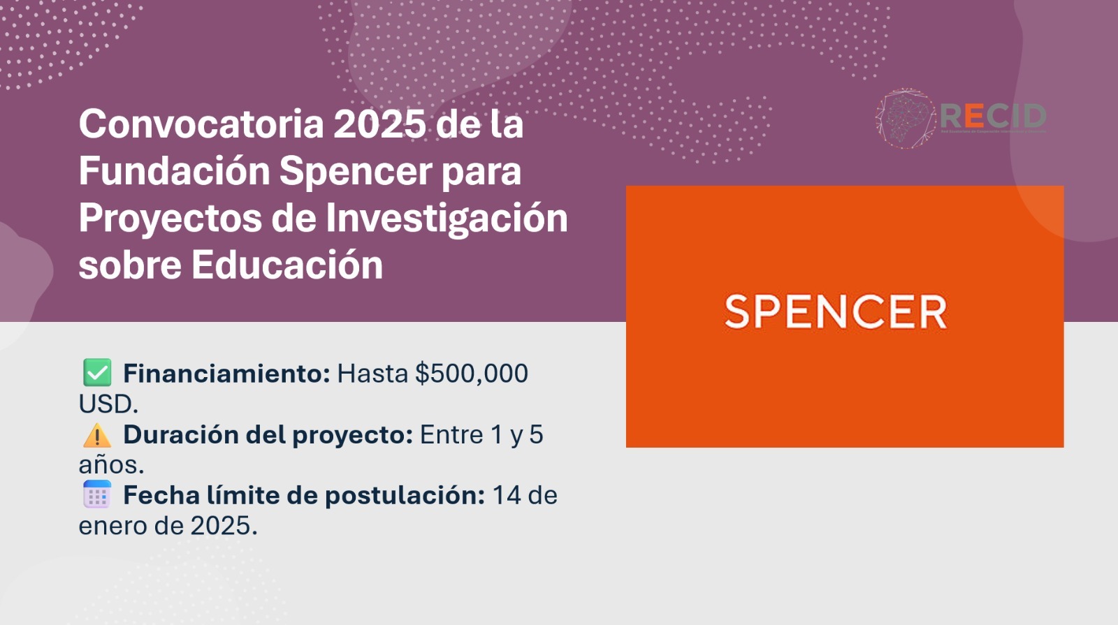 Convocatoria 2025 de la Fundación Spencer para Proyectos de ...