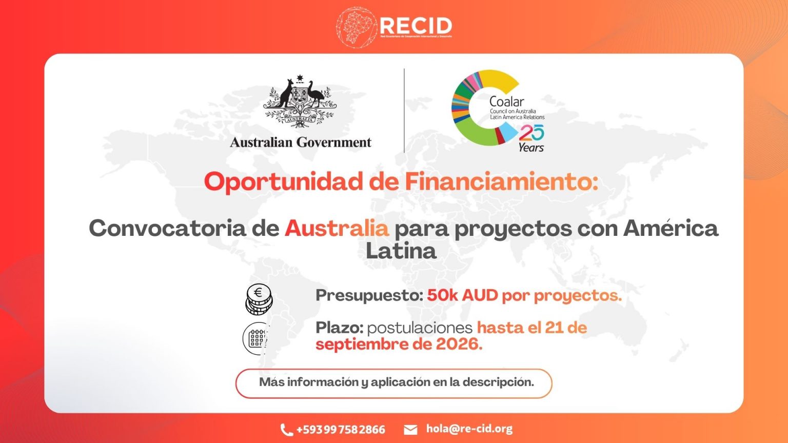 Subvenciones COALAR 2026–27: convocatoria para proyectos de cooperación entre Australia y América Latina